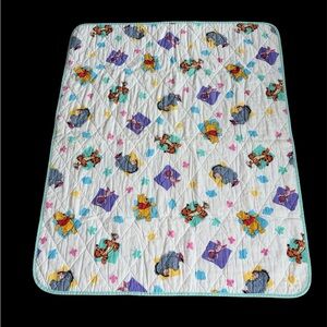 Children's White Winnie-the-Pooh Quilted Baby Blanket